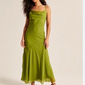 Abercrombie & Fitch Cowl Neck Green Maxi Dress. XSP.